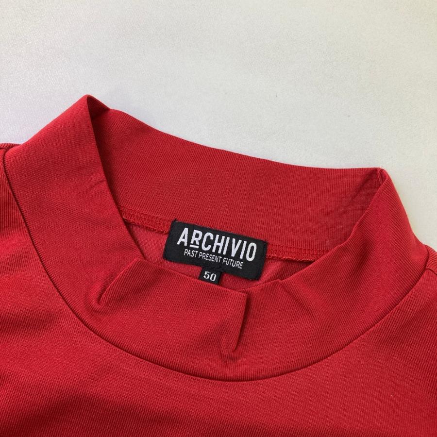 ARCHIVIO アルチビオ 2025年モデル ハイネック 長袖Tシャツ レッド系