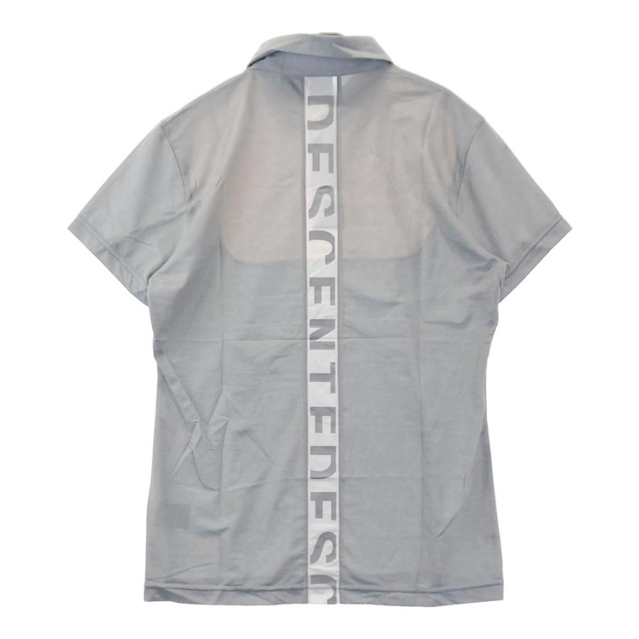 DESCENTE GOLF デサントゴルフ 半袖ポロシャツ ビッグロゴ 総柄 グレー
