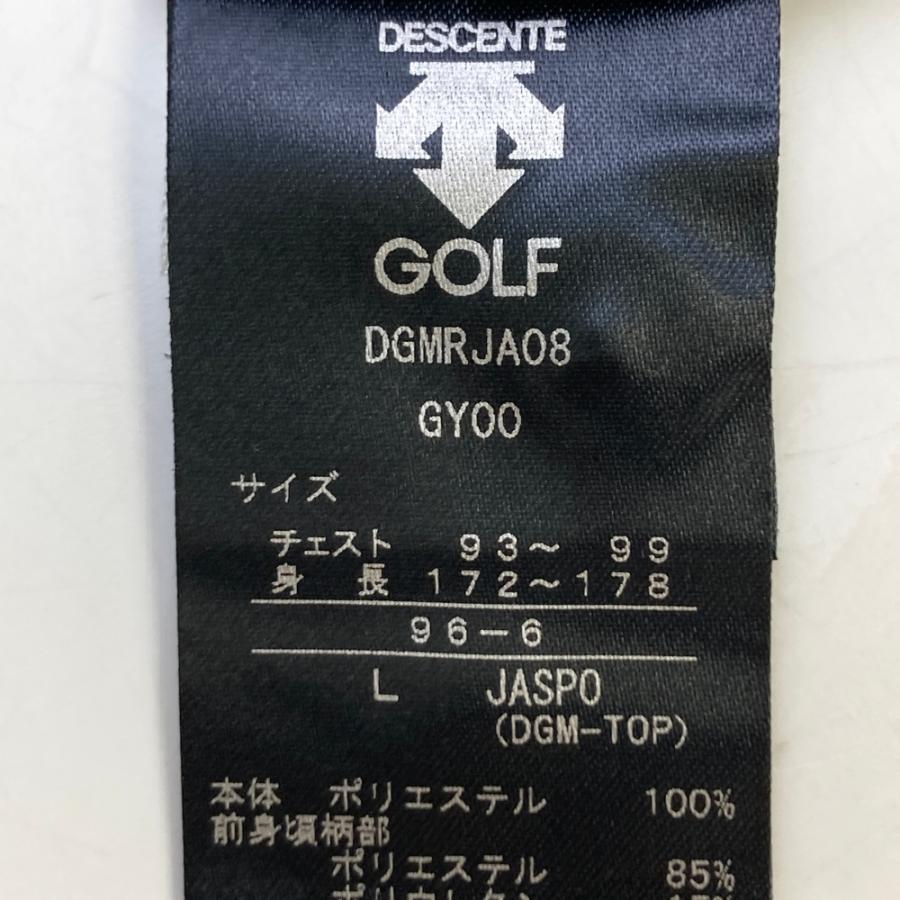DESCENTE GOLF デサントゴルフ 半袖ポロシャツ ビッグロゴ 総柄 グレー