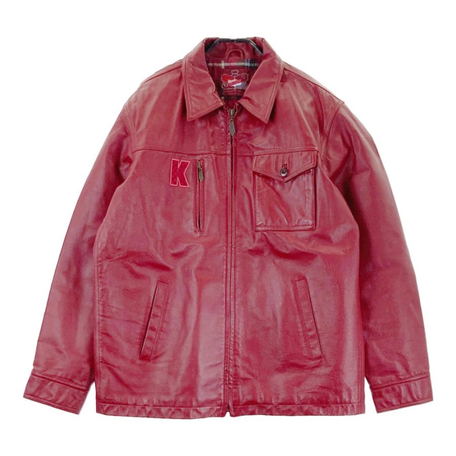 Karl Helmut カールヘルム 豚革 レザージャケット レッド系 L メンズ 