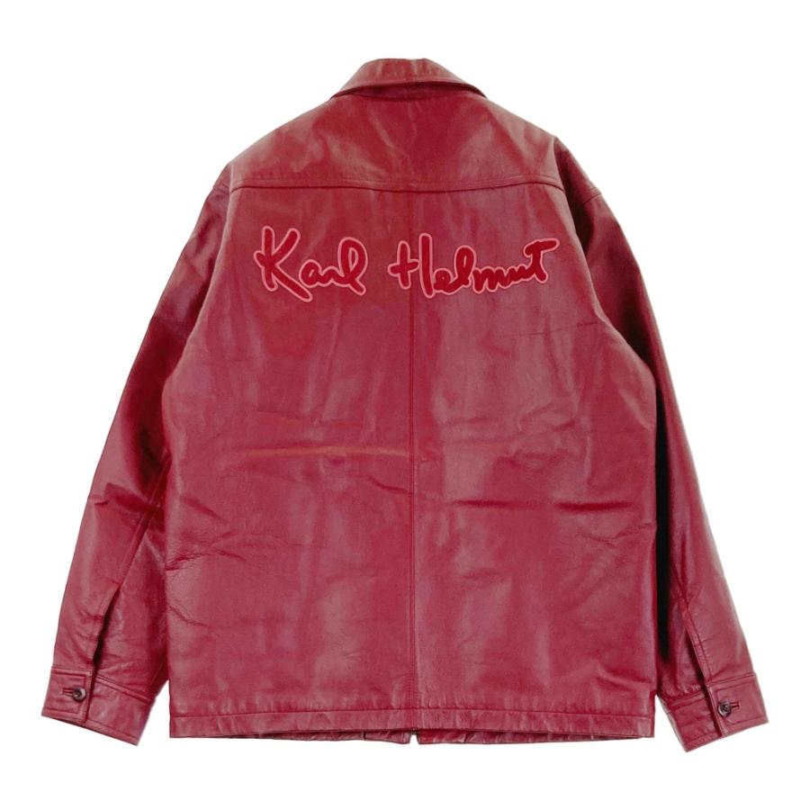 Karl Helmut カールヘルム 豚革 レザージャケット レッド系 L メンズ 