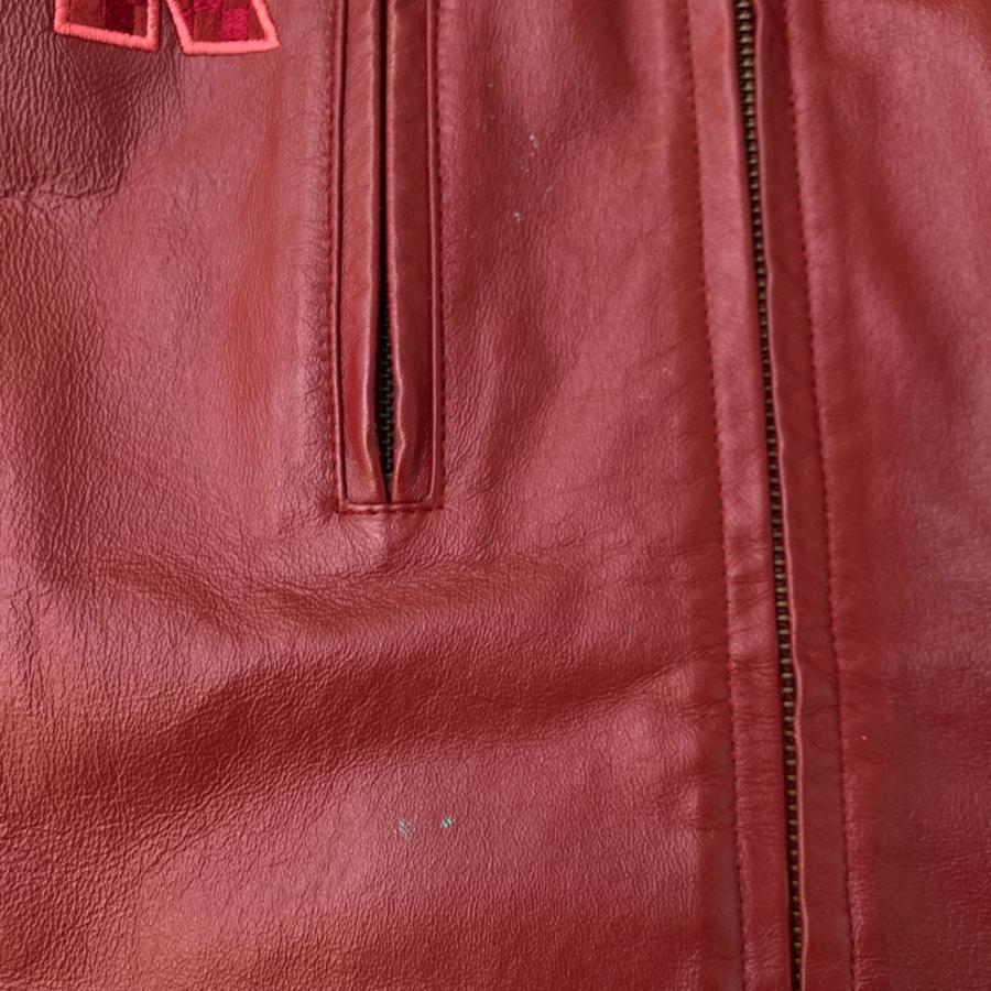 Karl Helmut カールヘルム 豚革 レザージャケット レッド系 L メンズ 