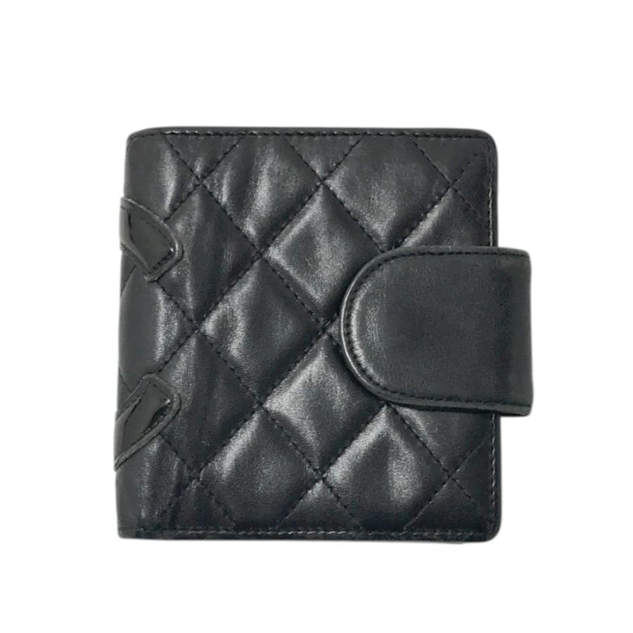 CAMBON CHANEL シャネル 財布 がま口 カンボンライン ブラック系