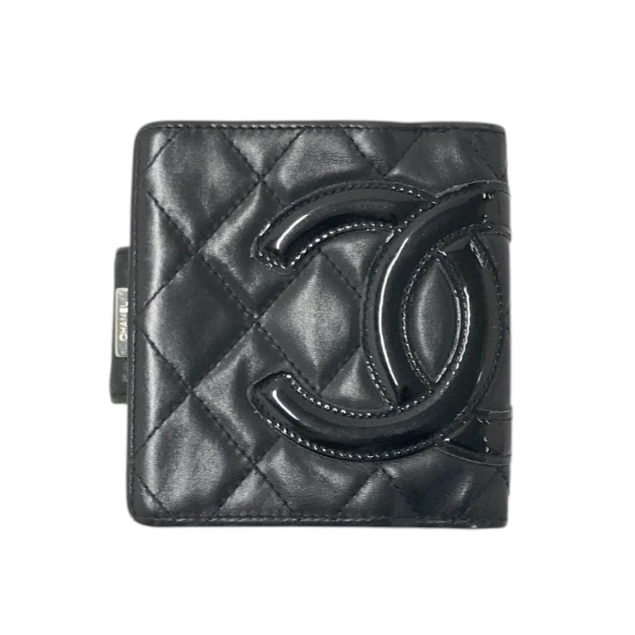 CHANEL 黒 ケース（がま口財布） CAMBON CHANEL シャネル 財布 がま口 カンボンライン ブラック系