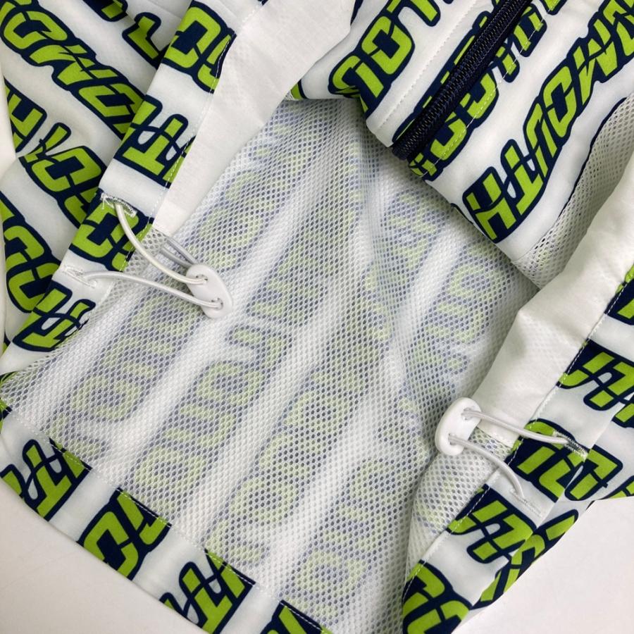 【新品】LOUD MOUTH ラウドマウス  2WAY ジップジャケット ロゴ ストライプ柄 グリーン系 M ゴルフウェア メンズ_5