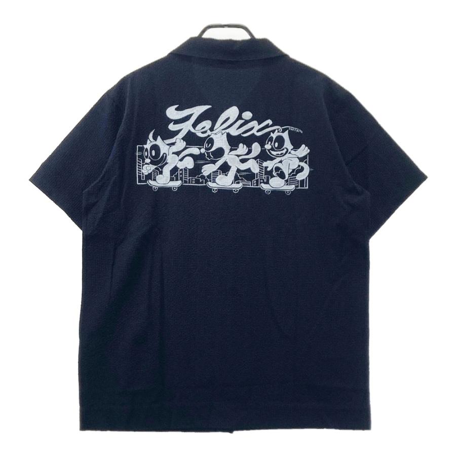 【新品】LOUD MOUTH ラウドマウス ×FELIX 2025年モデル 半袖シャツ シアサッカー  ブラック系 LL ゴルフウェア メンズ_1