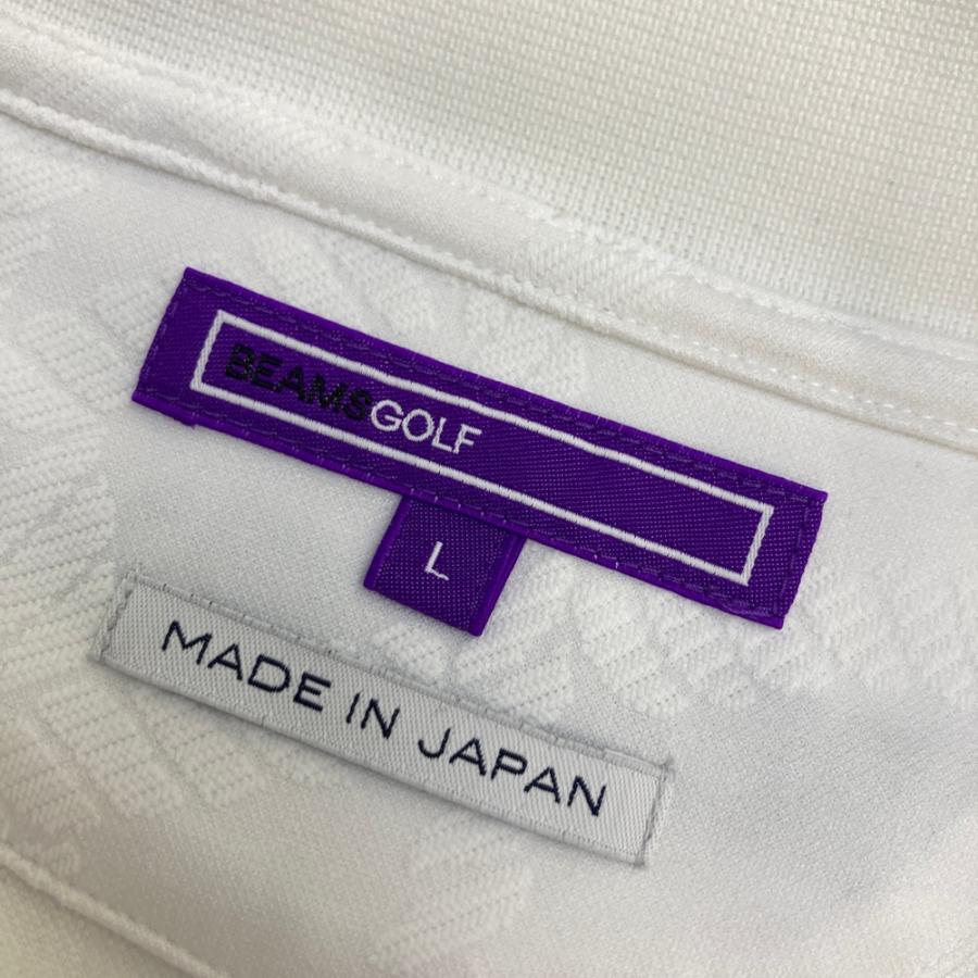 BEAMS GOLF ビームスゴルフ ジップジャケット 総柄 ホワイト系 L