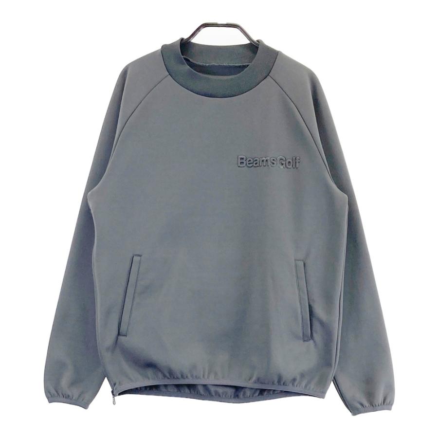 サイズ：S BEAMS GOLF ビームスゴルフ  モックネック 長袖ブルゾン プルオーバー 立体ロゴ グレー系 [240101661309] ゴルフウェア メンズ ストスト BEAMS GOLF ビームスゴルフ モックネック 長袖ブルゾン プルオーバー