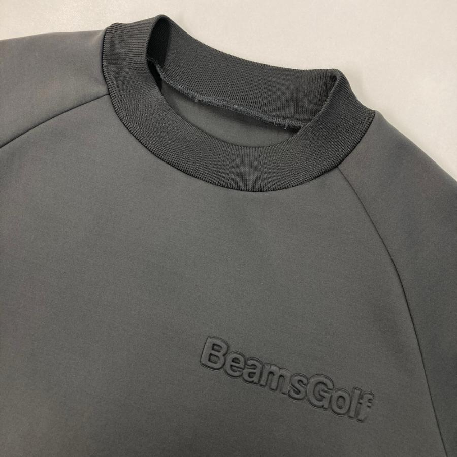 サイズ：S BEAMS GOLF ビームスゴルフ  モックネック 長袖ブルゾン プルオーバー 立体ロゴ グレー系 [240101661309] ゴルフウェア メンズ ストスト BEAMS GOLF ビームスゴルフ モックネック 長袖ブルゾン プルオーバー
