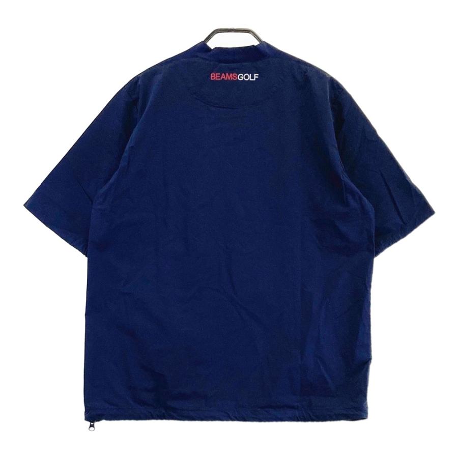 サイズ：S BEAMS GOLF ビームスゴルフ  モックネック 半袖ブルゾン プルオーバー  ネイビー系 [240101661310] ゴルフウェア メンズ ストスト BEAMS GOLF（ビームス ゴルフ） モックネック 半袖ブルゾン プル