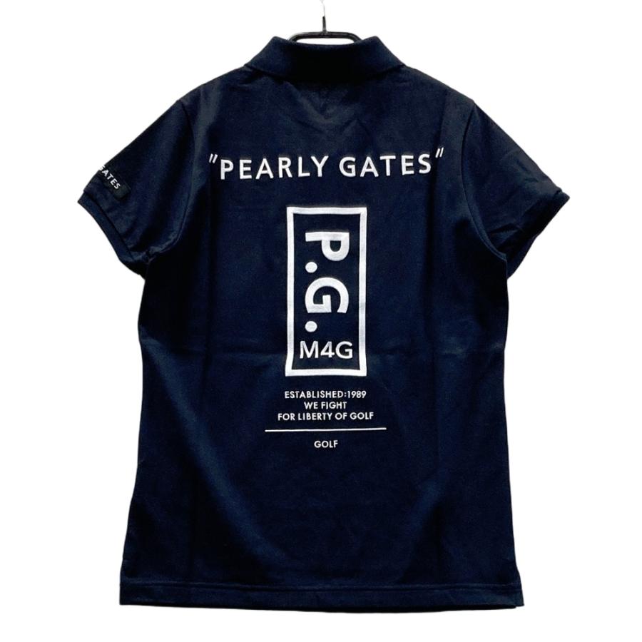 【新品】PEARLY GATES パーリーゲイツ  半袖ポロシャツ  ネイビー系 0 ゴルフウェア レディースの画像