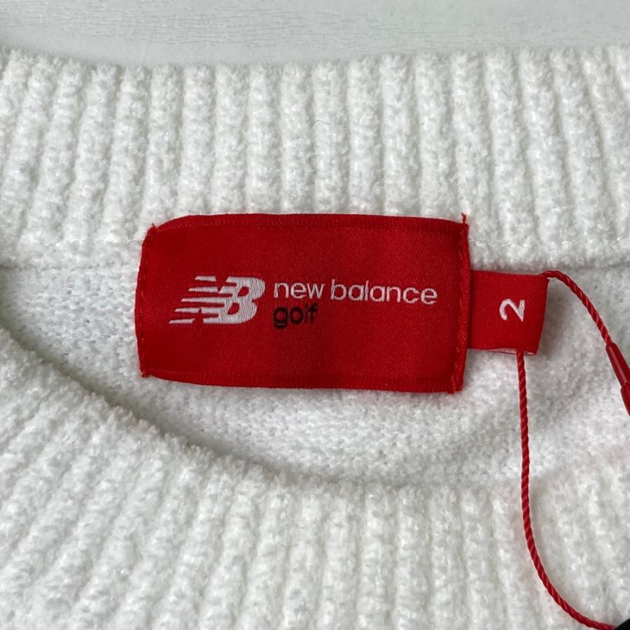 【美品】NEW BALANCE GOLF ニューバランス 2024年モデル 起毛 長袖ニットセーター  ホワイト系 2 ゴルフウェア レディース_3