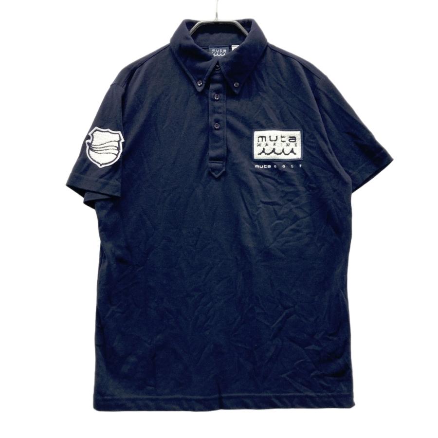 新品 muta MARINE ムータマリン ポロシャツ ゴルフ ボタンダウン MUTA MARINE ムータマリン 半袖ポロシャツ ボタンダウン ネイビー系 M