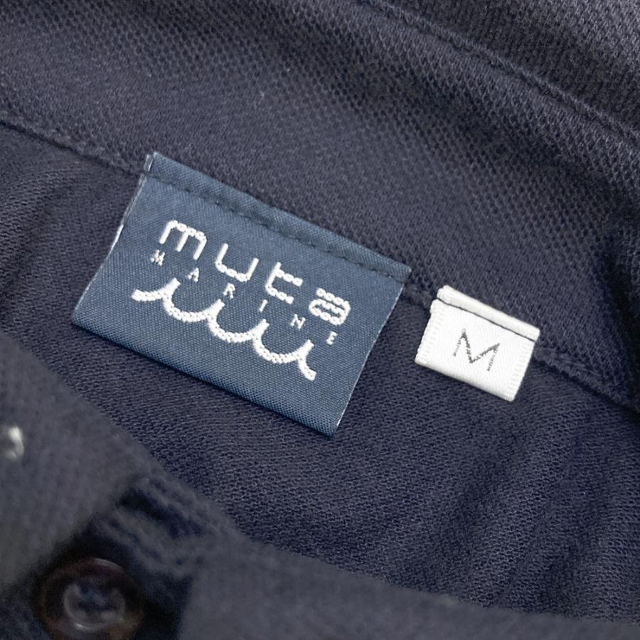 MUTA MARINE ムータマリン 半袖ポロシャツ ボタンダウン ネイビー系 M