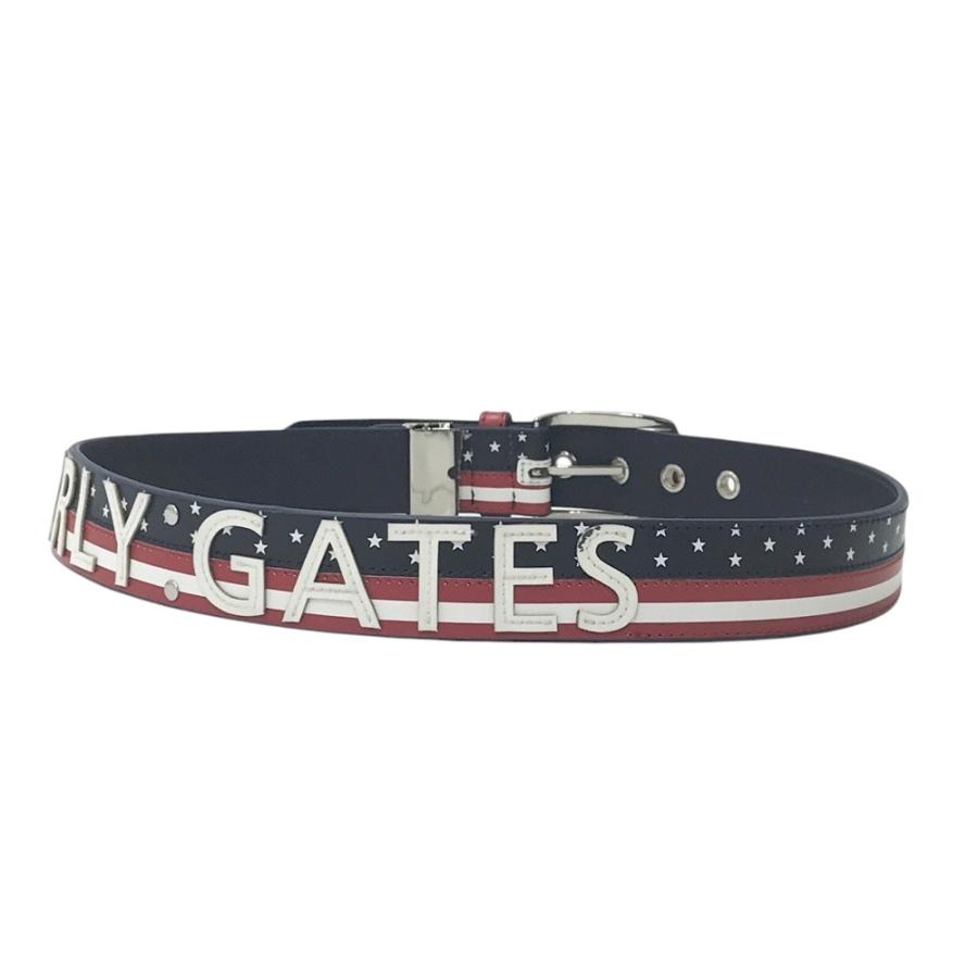 PEARLY GATES パーリーゲイツ レザーベルト ネイビー系 ゴルフウェア