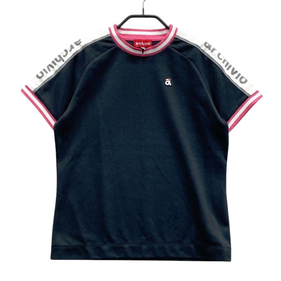 サイズ：38 ARCHIVIO アルチビオ  半袖Tシャツ  ブラック系 [240101558172] ゴルフウェア レディース ストスト archivio（アルチビオ） ; 半袖Tシャツ ブラック系 38 ゴルフウェア