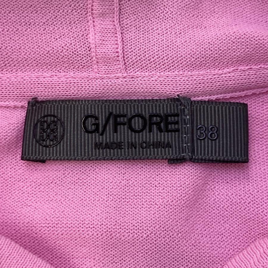G/FORE（ジーフォア） フード付 ニット ジップジャケット ピンク系 38