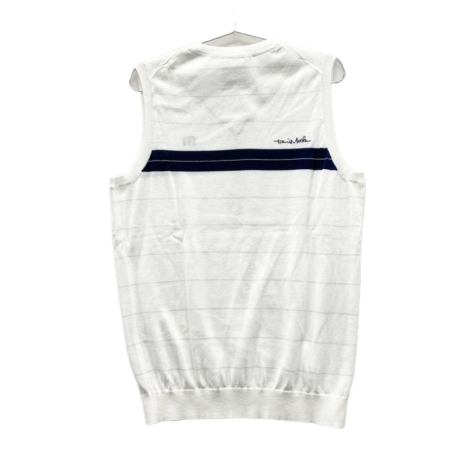 サイズ：L TRAVIS MATHEW トラビスマシュー  ニットベスト ボーダー柄 ホワイト系 [240101664673] ゴルフウェア メンズ ストスト TRAVISMATHEW 【新品】TRAVIS MATHEW トラビスマシュー ニットベスト