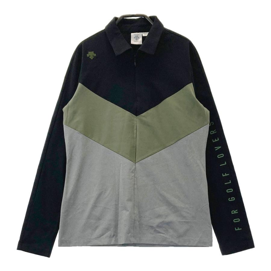 新品未使用　DESCENTE レディース ハーフジップポロシャツ ブラック DESCENTE GOLF デサントゴルフ 長袖ポロシャツ ハーフジップ ブラック