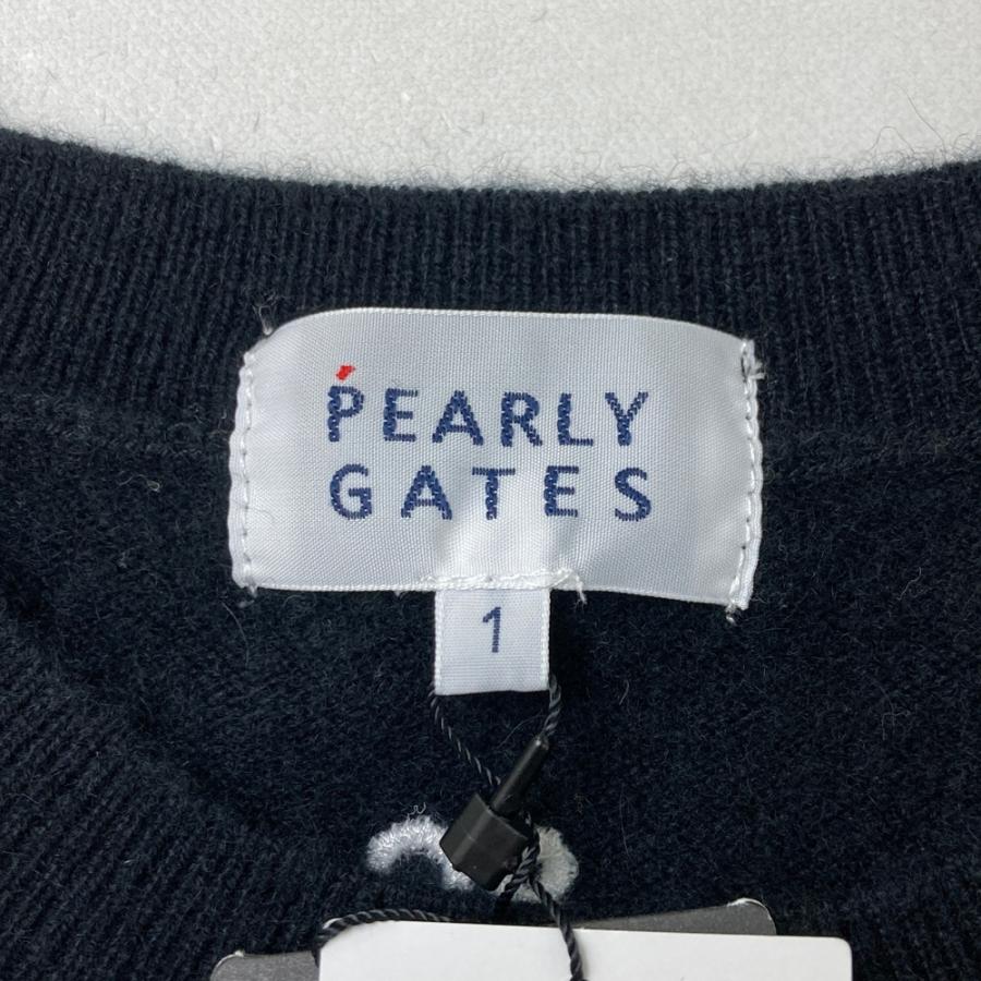 【新品】PEARLY GATES パーリーゲイツ  カシミヤ ニットセーター  ブラック系 1 ゴルフウェア レディースの画像