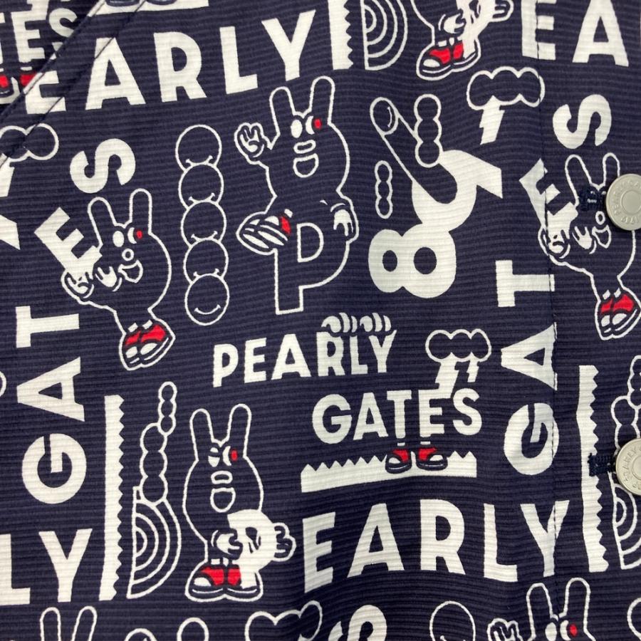 【新品】PEARLY GATES パーリーゲイツ  ストレッチスカート ロゴ総柄 ネイビー系 1 ゴルフウェア レディースの画像