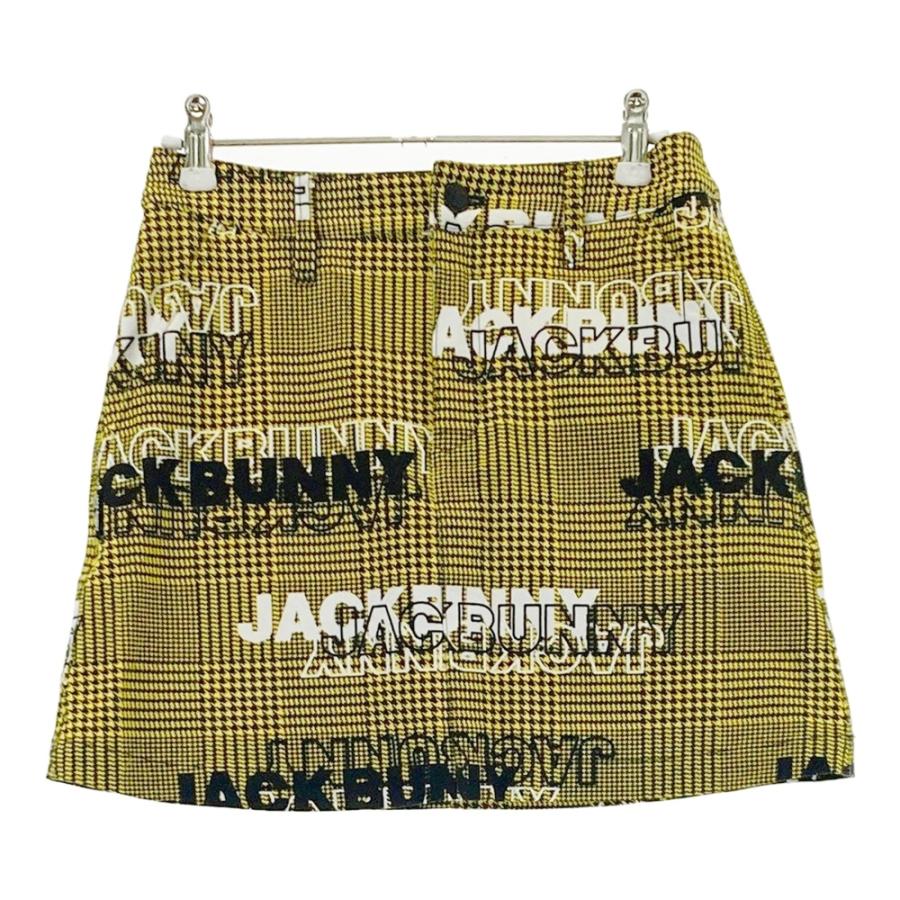 サイズ：0 JACK BUNNY ジャックバニー 2023年 インナー付 ストレッチスカート ロゴ グレンチェック柄 イエロー系 [240101665860] ゴルフウェア レディース ストスト JACK BUNNY ジャックバニー 2023年 インナー付 ストレッチスカート