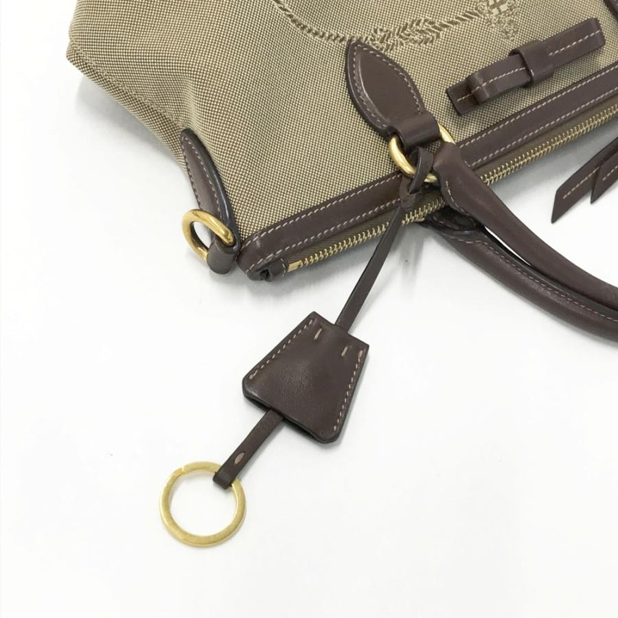 PRADA プラダ 1BA111 キャンバス×レザー 2way ハンドバッグ ロゴ