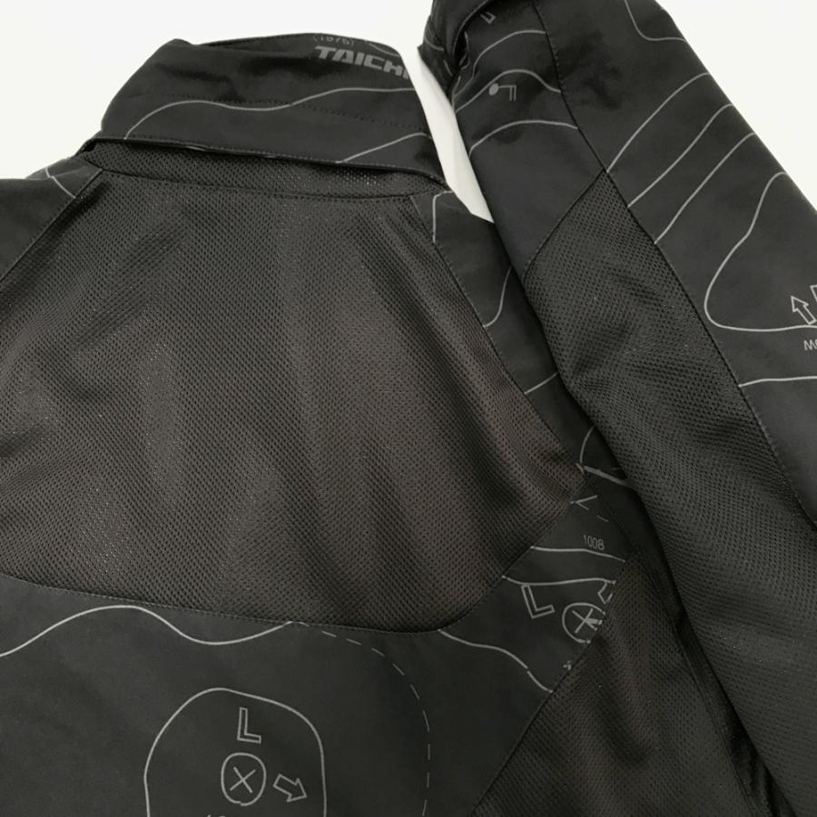 RS TAICHI アールエスタイチ RSJ328 エアー パーカ ライディングジャケット 総柄 ブラック系 L バイクウェア メンズの画像