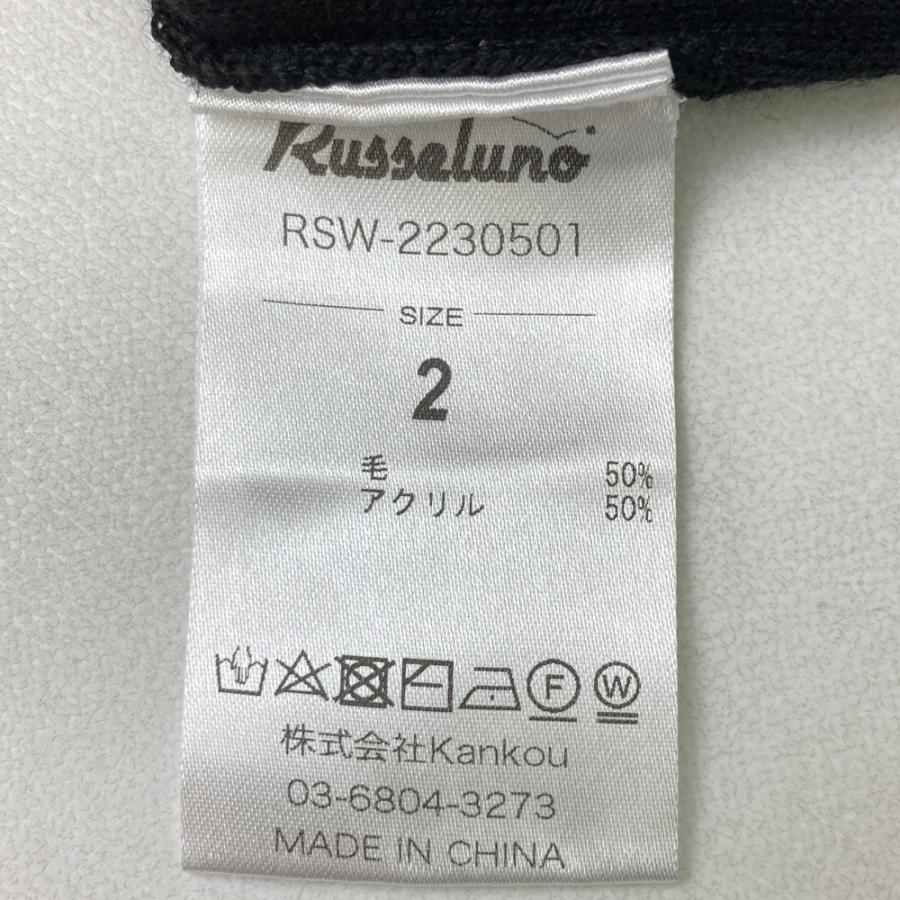 サイズ：2 RUSSELUNO ラッセルノ  ウール混 ニットセーター ルチャ  ブラック系 [240101666743] ゴルフウェア レディース ストスト Russeluno（ラッセルノ） ウール混 ニットセーター ルチャ ブラック系
