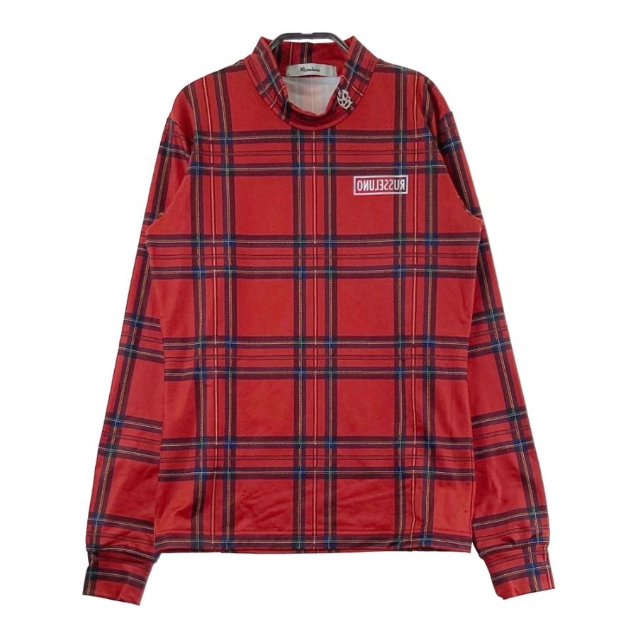 【美品】RUSSELUNO ハイネック 長袖Tシャツ ルチャ チェック柄 RUSSELUNO ラッセルノ ハイネック 長袖Tシャツ マスクルチャ チェック