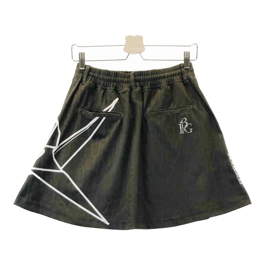 1PIU1UGUALE3 GOLF  ストレッチスカート 総柄 カーキ系 2 ゴルフウェア レディースの画像