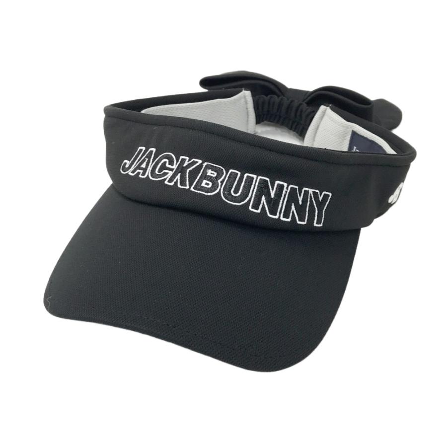 JACK BUNNY ジャックバニー リボン付 サンバイザー ブラック系 FR