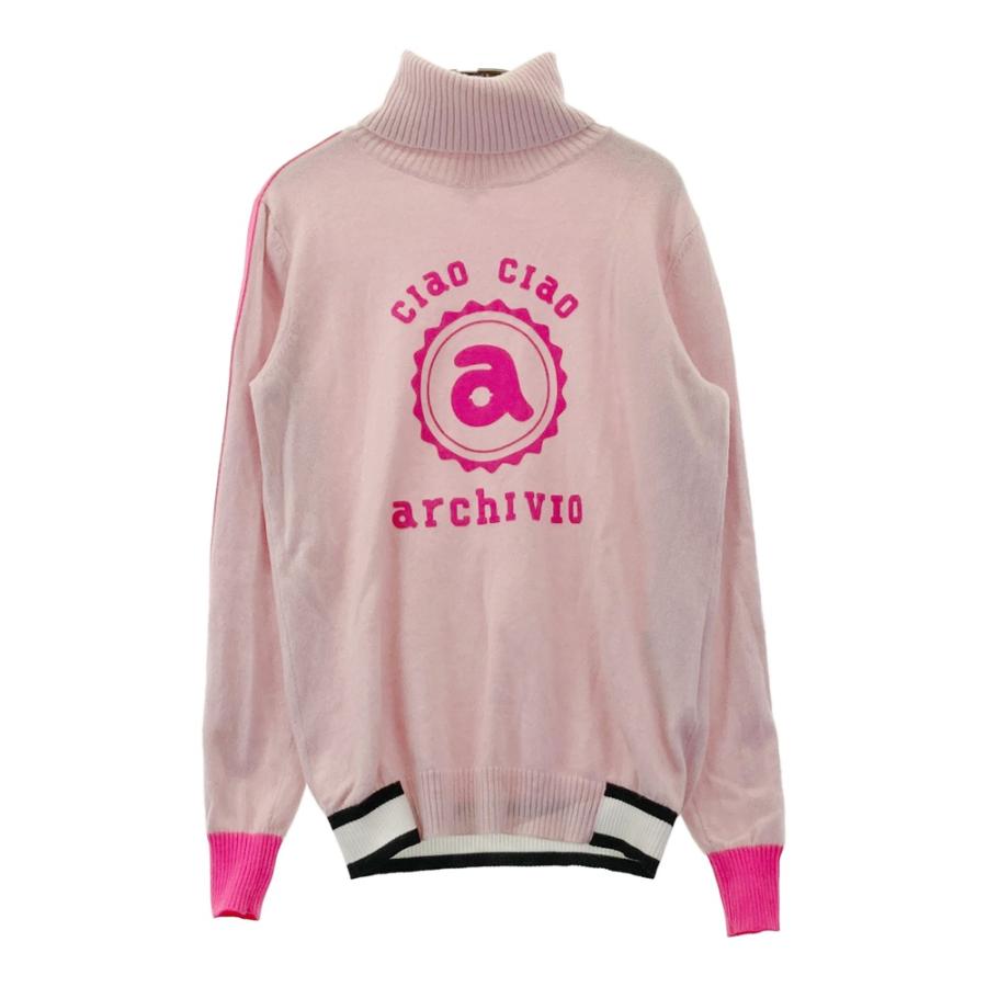 archivioピンク タートルネック セーター 36 ARCHIVIO アルチビオ タートルネック ニットセーター カシミヤ ピンク
