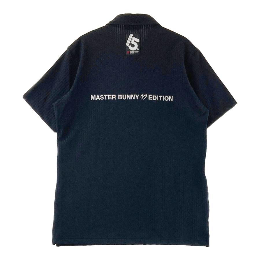 MASTER BUNNY EDITION マスターバニーエディション 15周年 2025年モデル × 原英莉花 シアサッカー 半袖ポロシャツ  ブラック系 5 ゴルフウェア メンズの画像
