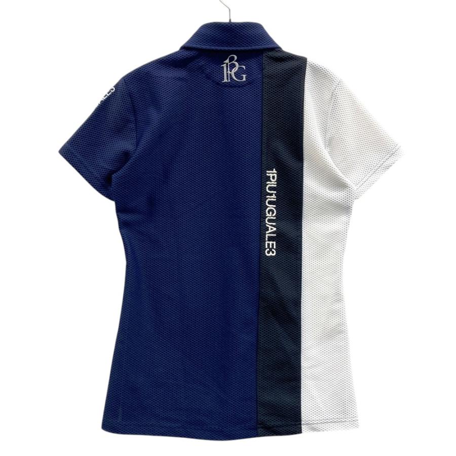 1PIU1UGUALE3 GOLF GST148 メッシュ 半袖ポロシャツ ネイビー系 1