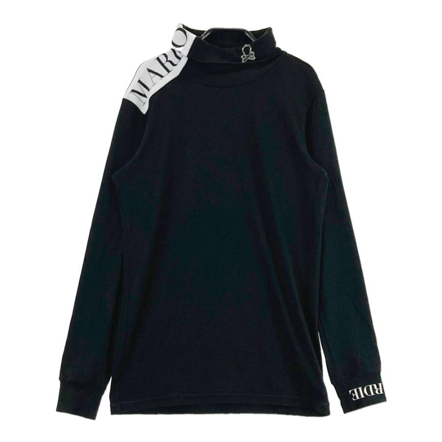 MARK&LONA タートルネック ゴルフシャツ ブラック黒48 MARK&LONA マークアンドロナ タートルネック 長袖Tシャツ ブラック系
