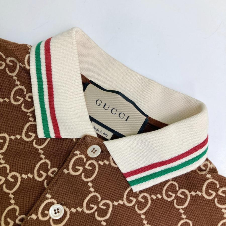 GUCCI（グッチ） 598956 XJB0U 半袖ポロシャツ GG ブラウン系 XS