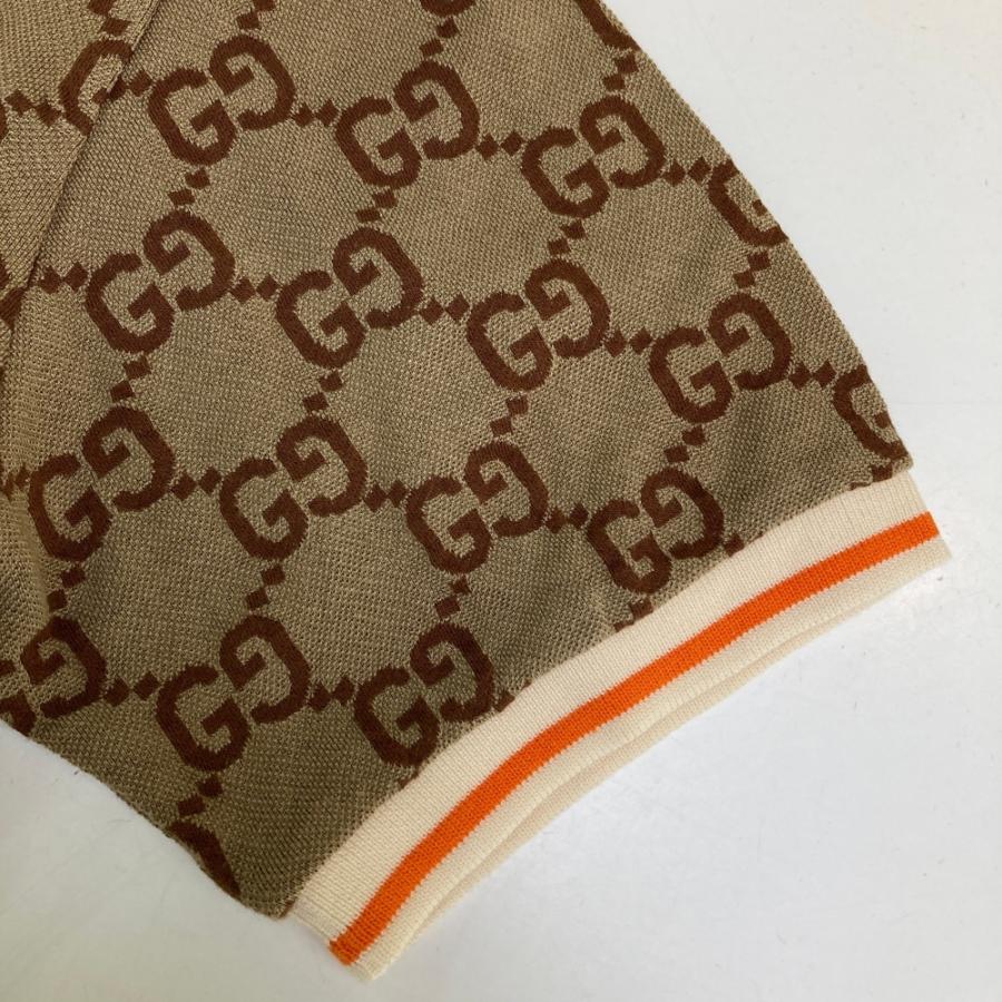 GUCCI グッチ 742384 XJFGU 半袖ポロシャツ GG ベージュ系 XS メンズ 