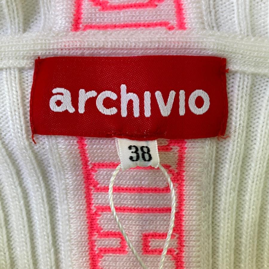 【新品】ARCHIVIO アルチビオ 2024年モデル フード付 ニットプルオーバー ウール混  ホワイト系 38 ゴルフウェア レディースの画像