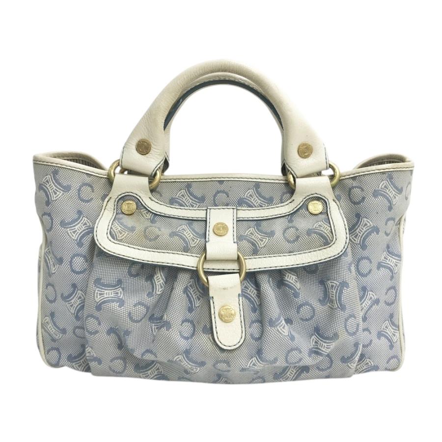 CELINE セリーヌ Cマカダム ブギーバッグ ハンドバッグ トートバッグ CELINE セリーヌ ブギーバッグ ハンドバッグ Cマカダム柄 ブルー系