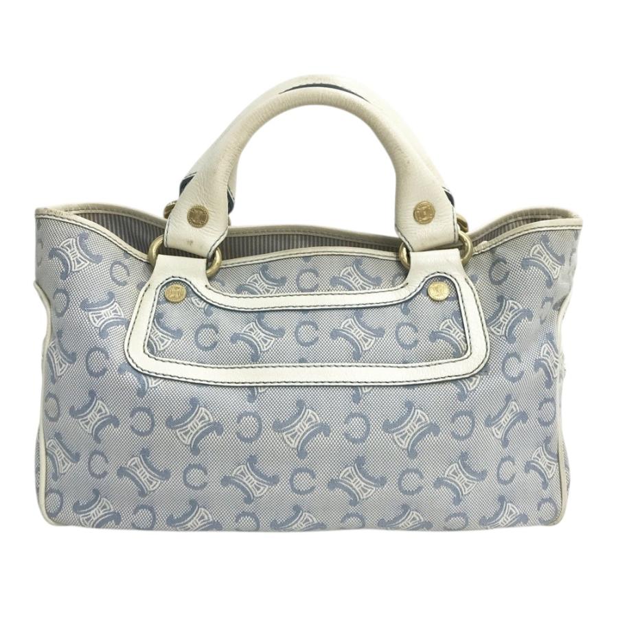 【CELINE】ハンドバッグ　ブギーバッグ　マカダム柄　ブルー　デニムバッグ. CELINE セリーヌ ブギーバッグ ハンドバッグ Cマカダム柄 ブルー系