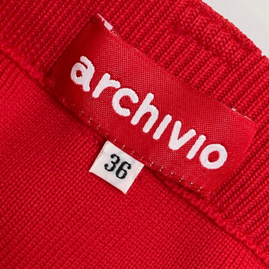 ARCHIVIO アルチビオ 2023年 ニットスカート ダイヤカット レッド系 36 ゴルフウェア レディースの画像