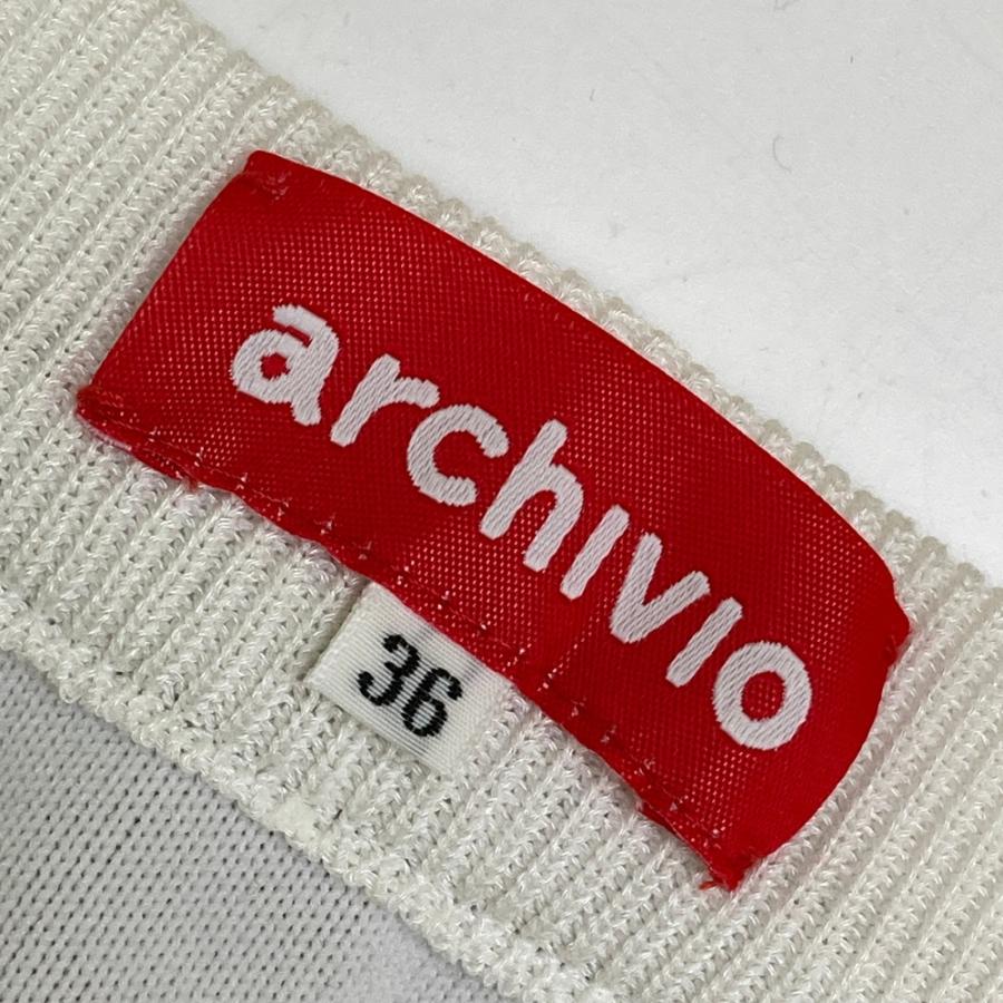 ARCHIVIO アルチビオ  ニットスカート サイドロゴ  ホワイト系 36 ゴルフウェア レディースの画像