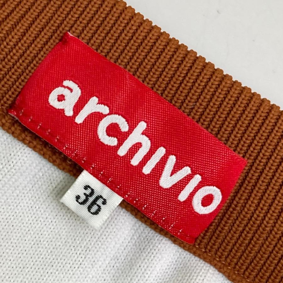ARCHIVIO アルチビオ  ニットスカート ビッグロゴ  グリーン系 36 ゴルフウェア レディースの画像