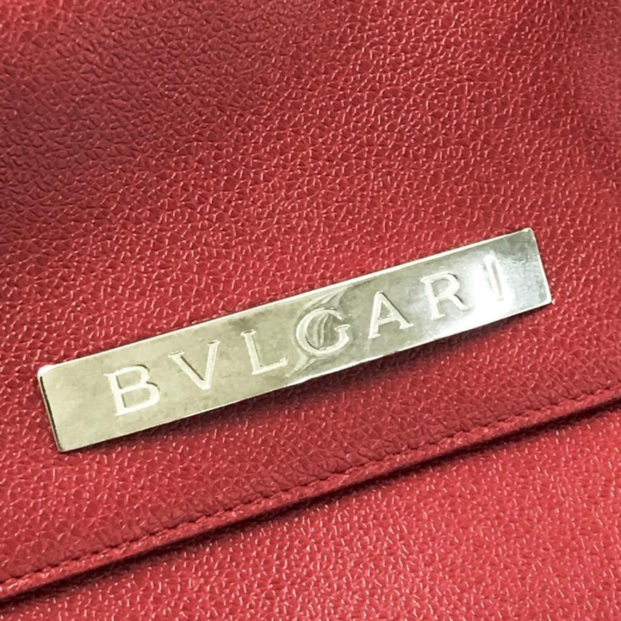 BVLGARI（ブルガリ） ロゴプレート ショルダーバッグ レッド系