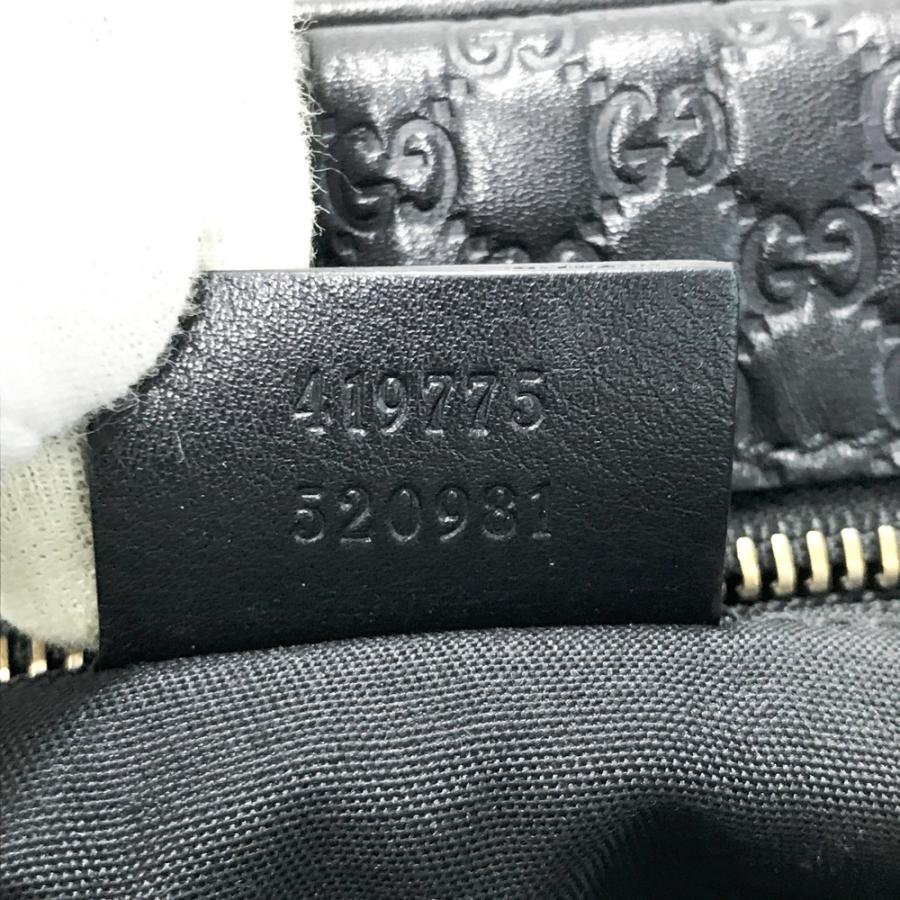 GUCCI グッチ 419775 セカンドバッグ ポーチ シマ GGロゴ ブラック系