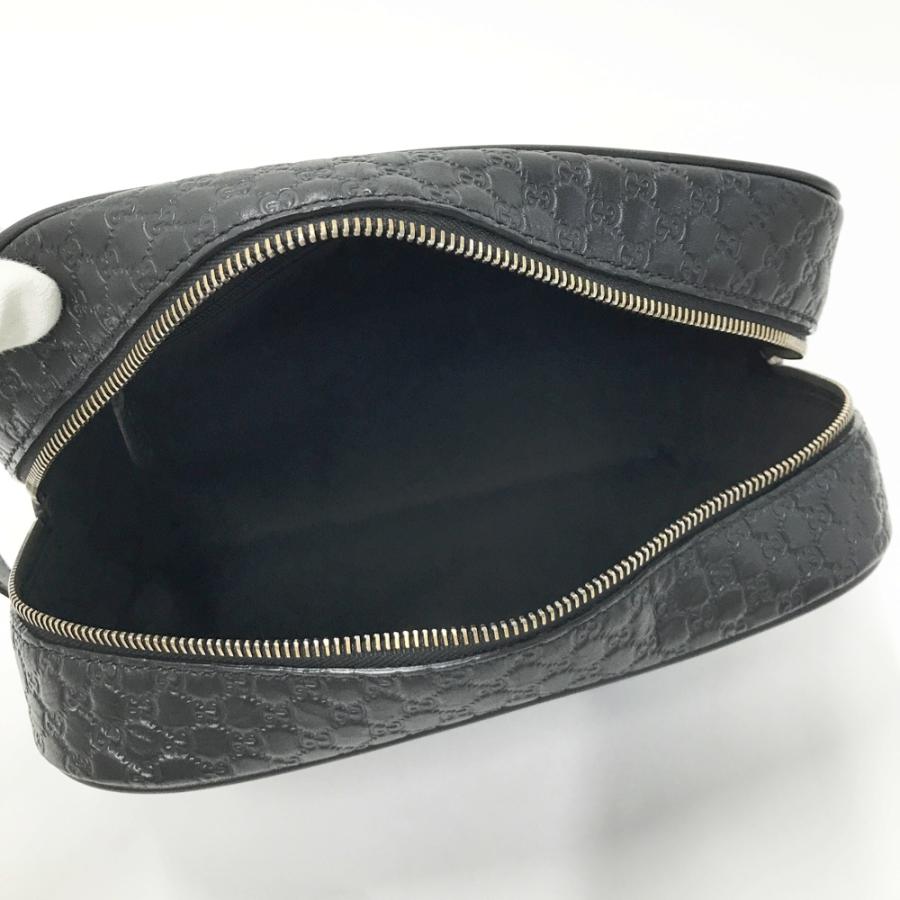 GUCCI グッチ 419775 セカンドバッグ ポーチ シマ GGロゴ ブラック系