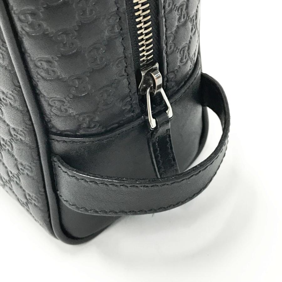 GUCCI グッチ 419775 セカンドバッグ ポーチ シマ GGロゴ ブラック系
