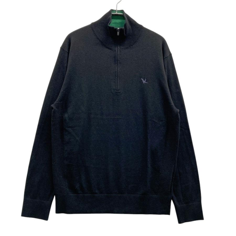 1PIU1UGUALE3 GOLF ウール混 ハーフジップ ニットセーター ブラック系 
