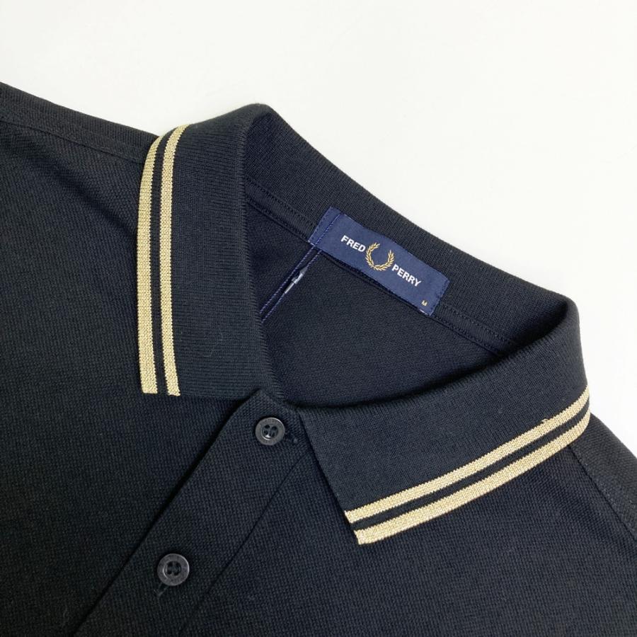 新品】FRED PERRY フレッドペリー M3636 長袖ポロシャツ ブラック系 M